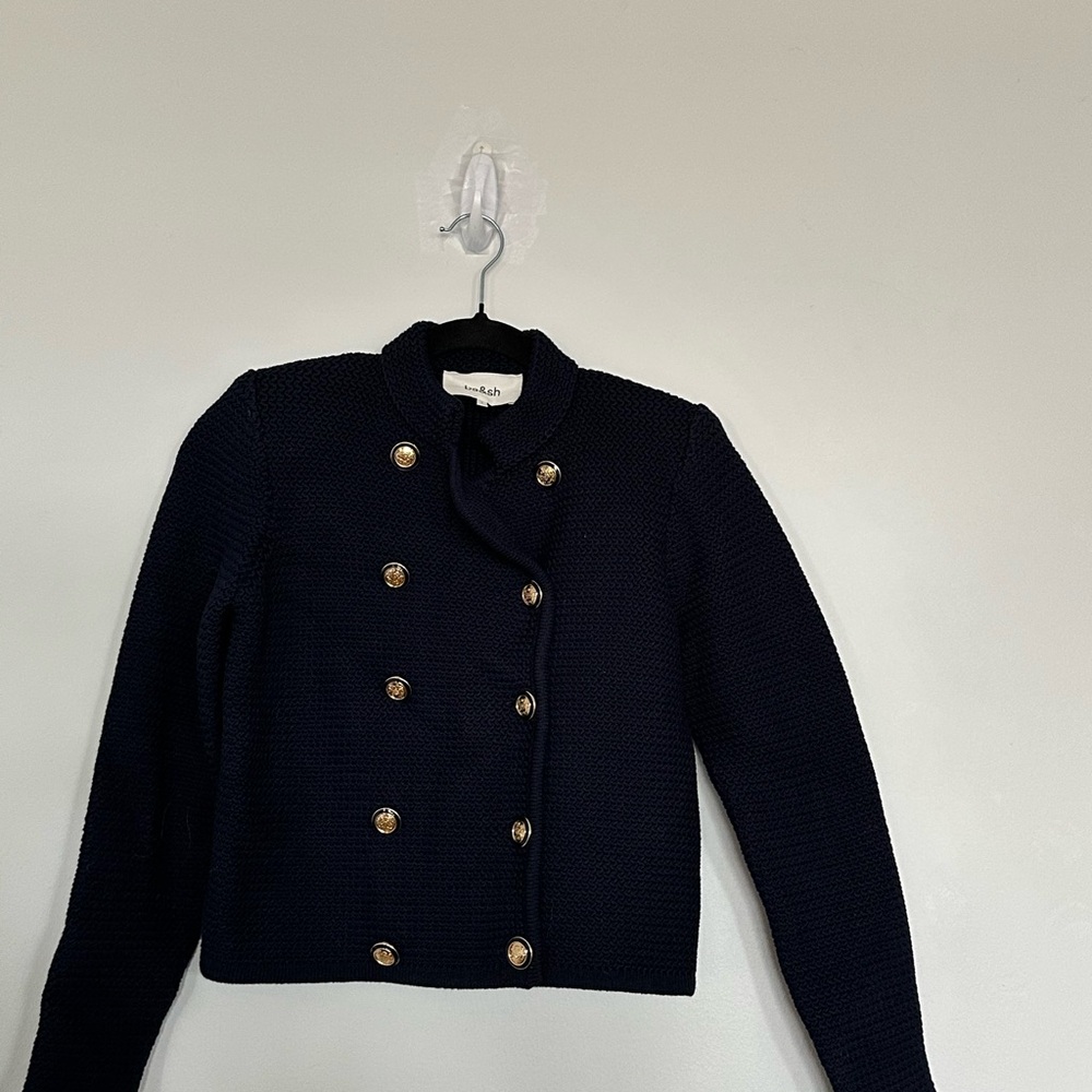 ba&sh Black Cropped Military Blazer